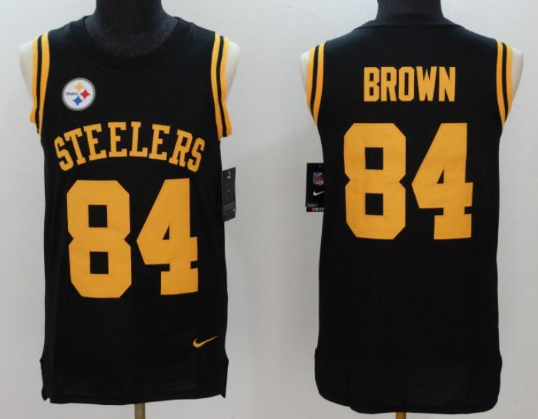 Men's Pittsburgh Steelers Active Player Custom Black Team Color Rush Tank Top Limited Stitched Jersey Men's Pittsburgh Steelers Active Player Custom Black Team Color Rush Tank Top Limited Stitched Jersey